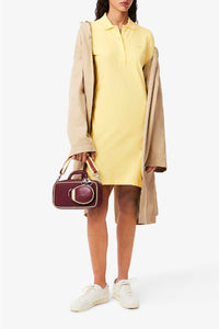 Robe polo ajustée en piqué - Jaune