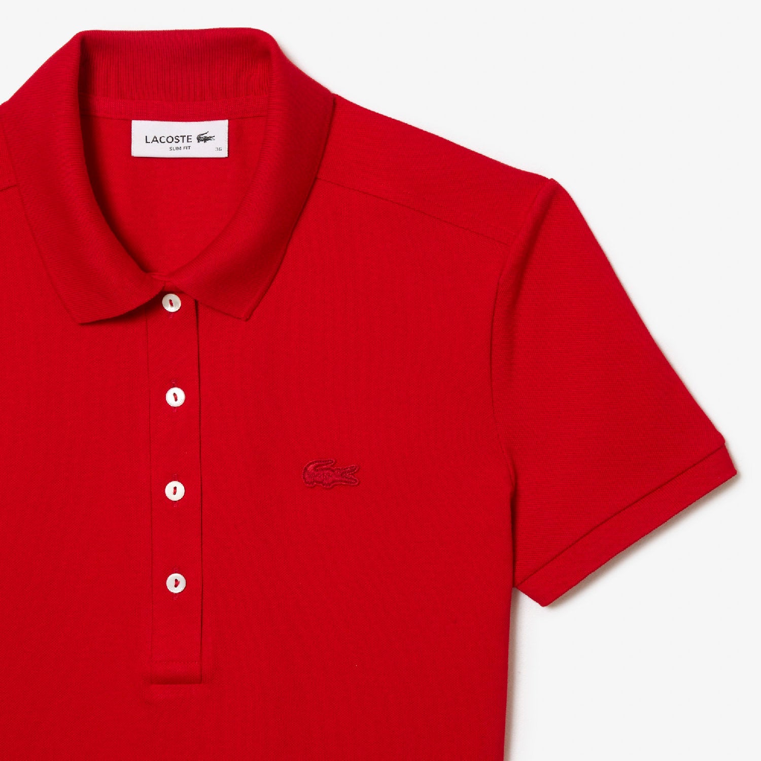 Robe polo ajustée en piqué - Rouge