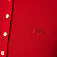 Fitted polo dress in piqué - Red
