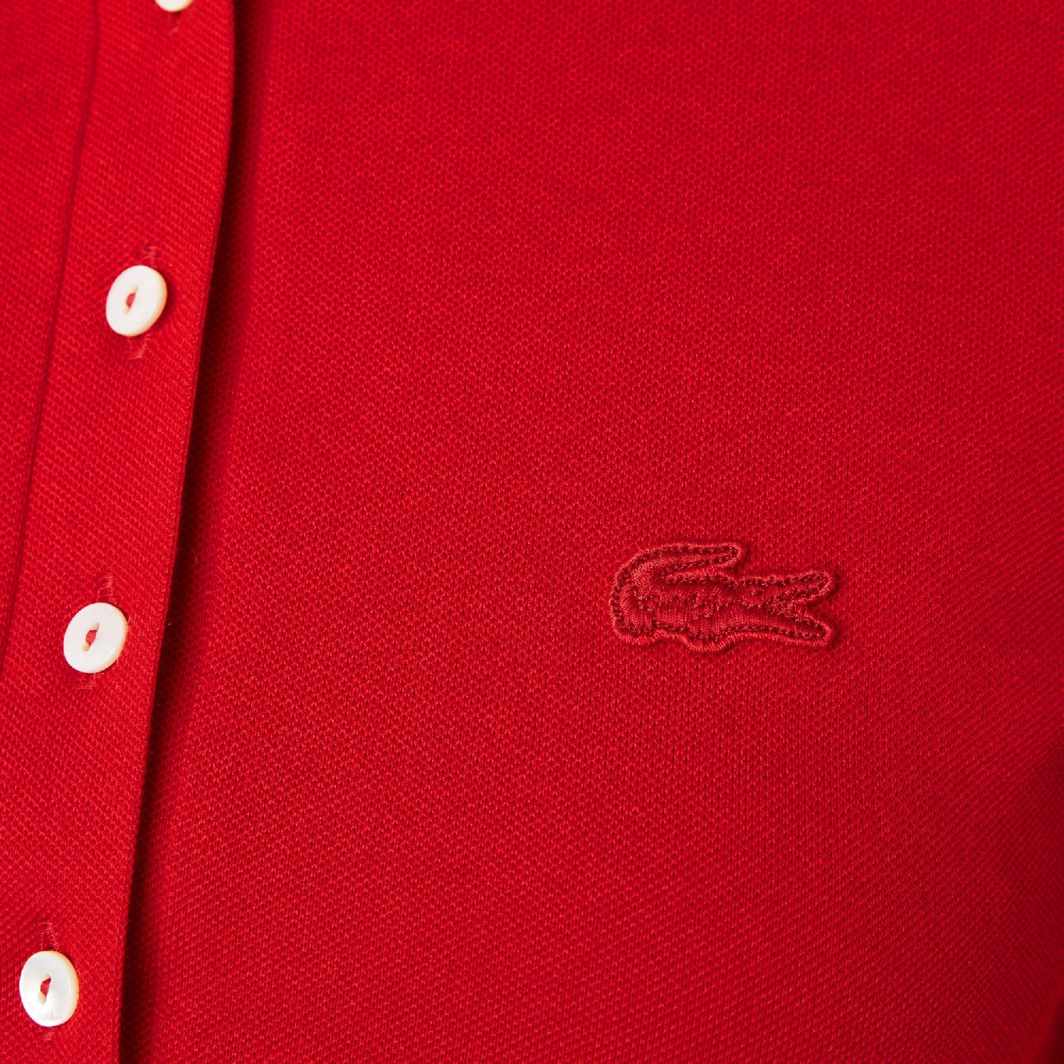 Robe polo ajustée en piqué - Rouge