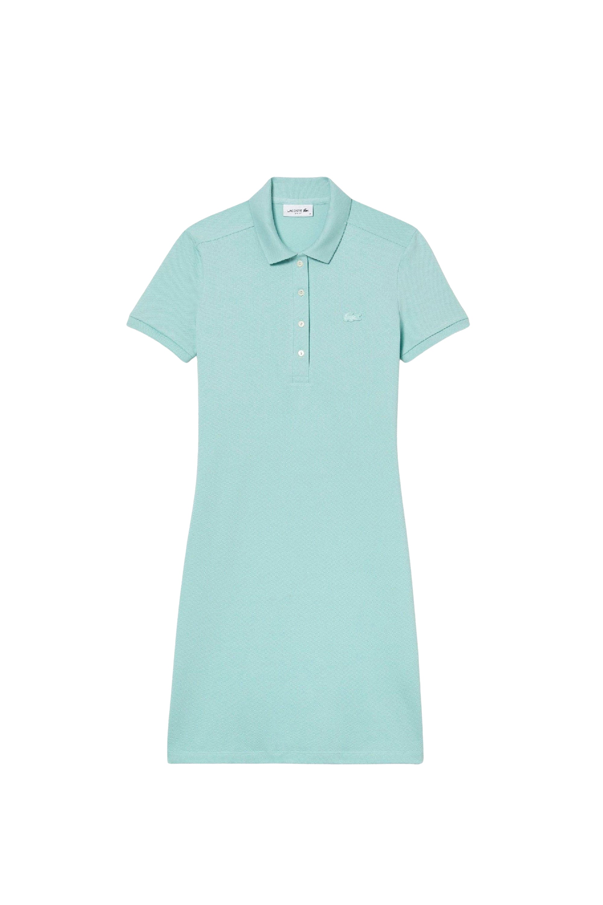 Fitted polo dress in piqué - Pastille