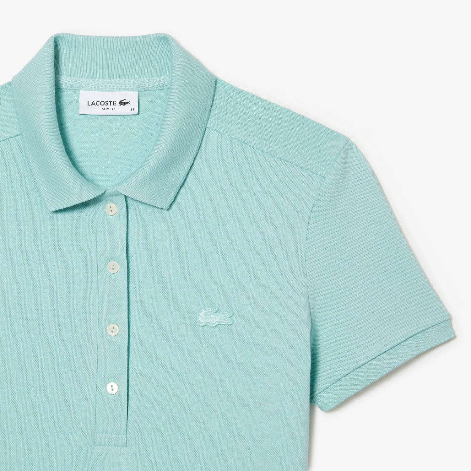 Fitted polo dress in piqué - Pastille