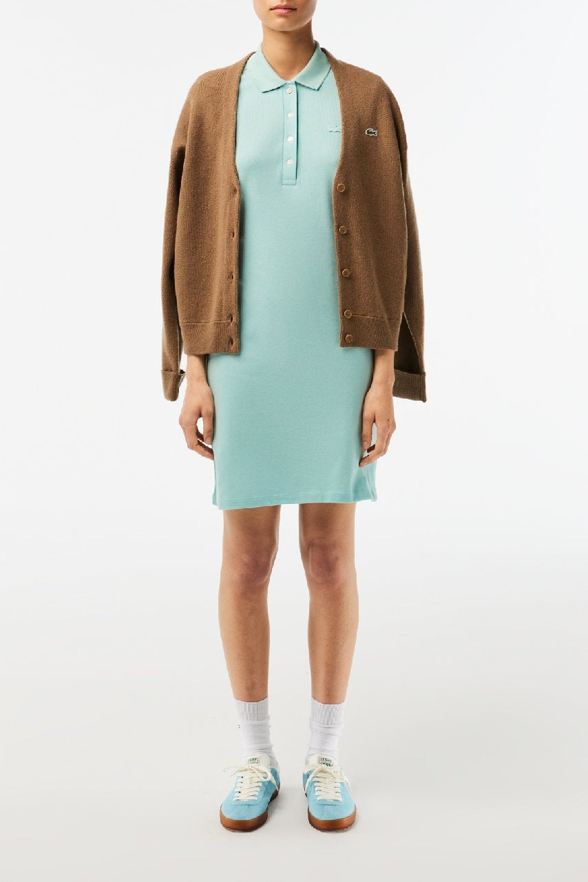 Robe polo ajustée en piqué - Pastille