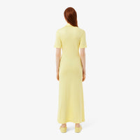 Robe polo ajustée en piqué - Jaune