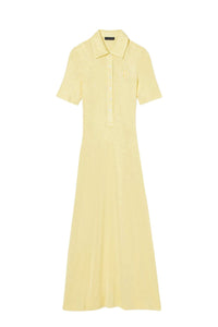 Robe polo ajustée en piqué - Jaune