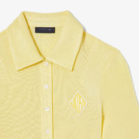 Fitted polo dress in piqué - Yellow