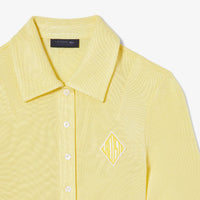 Robe polo ajustée en piqué - Jaune