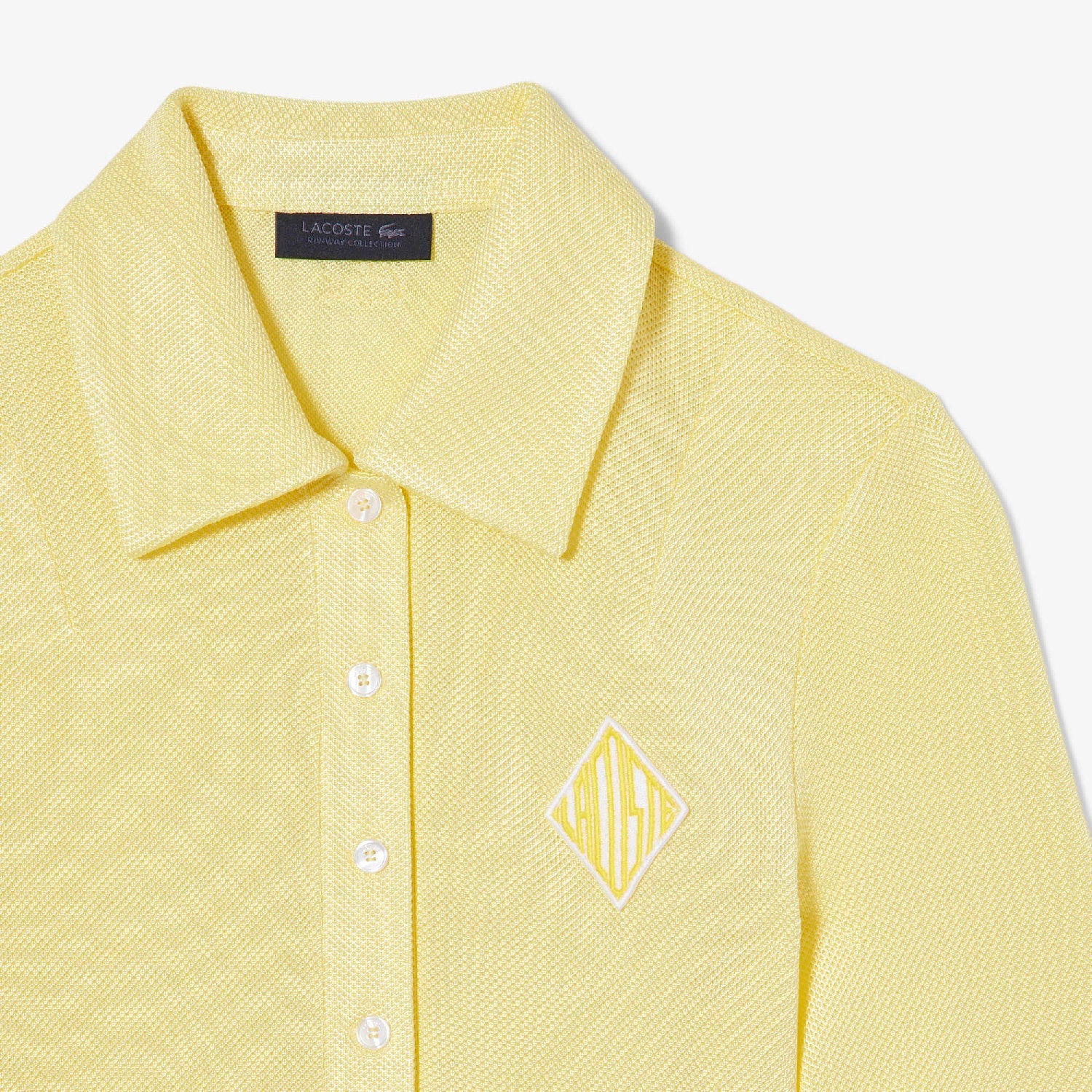 Robe polo ajustée en piqué - Jaune