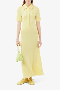 Robe polo ajustée en piqué - Jaune
