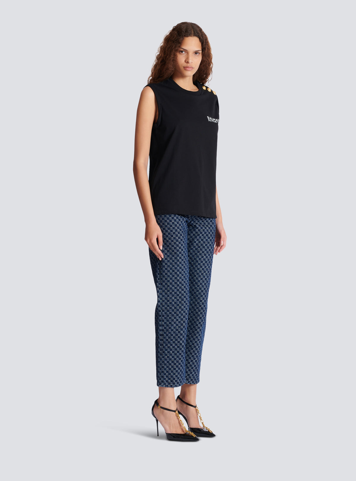 Débardeur imprimé balmain - Noir & Blanc