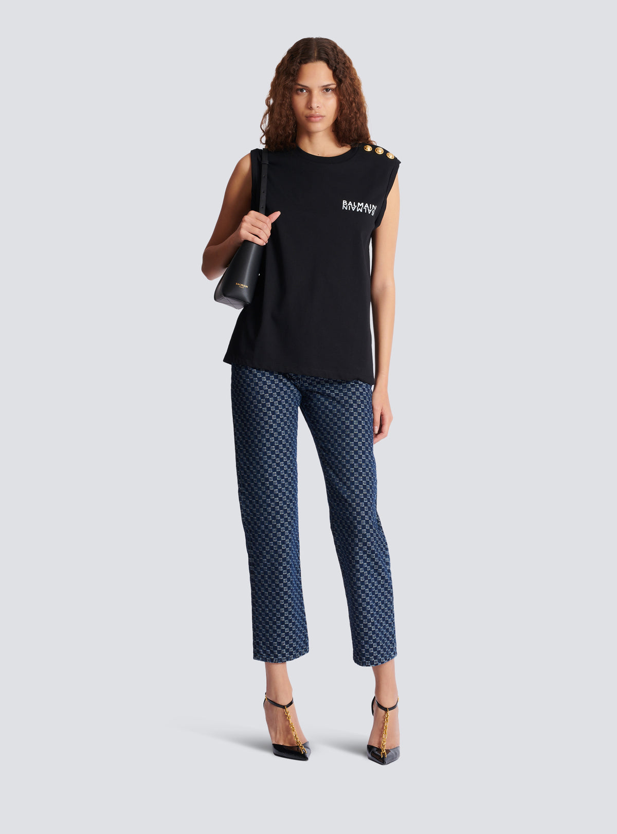 Débardeur imprimé balmain - Noir & Blanc
