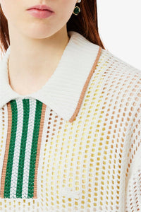 Robe à col polo en maille - Blanc