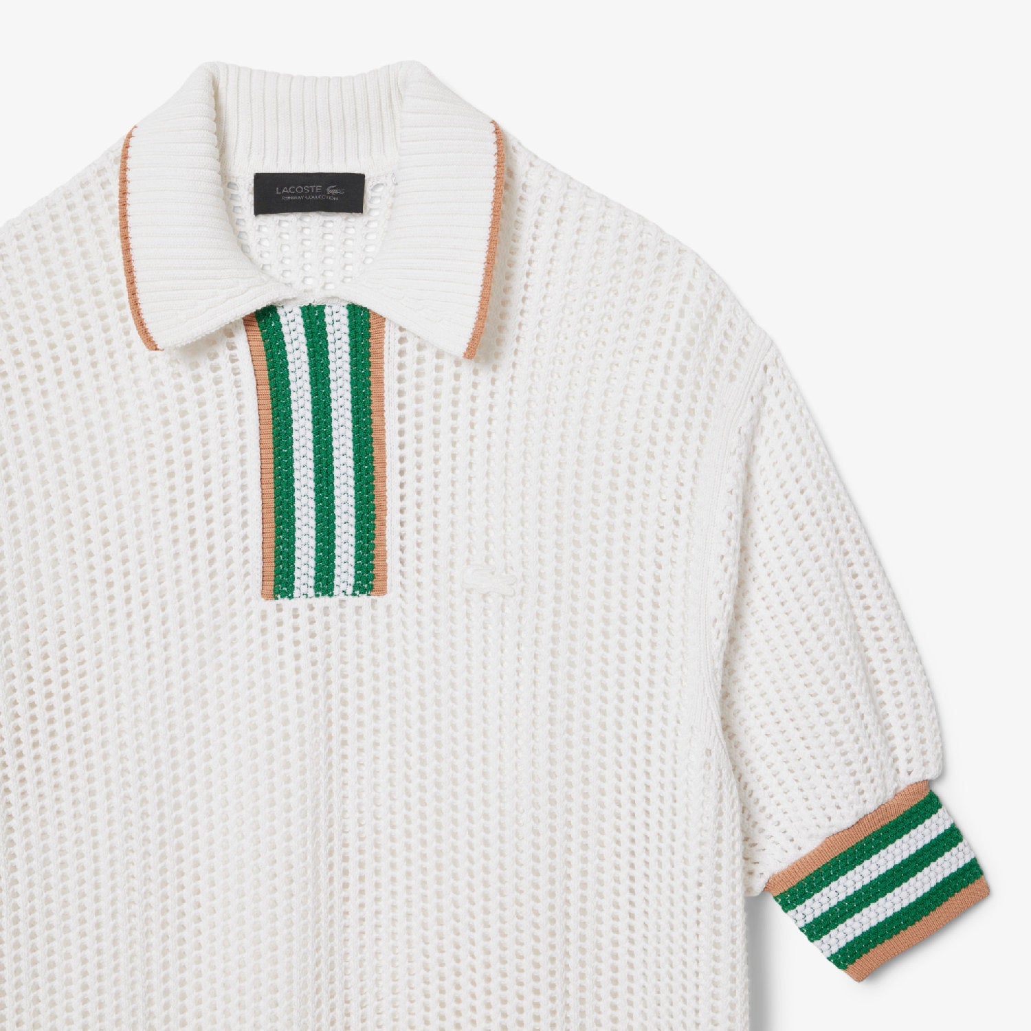 Robe à col polo en maille - Blanc