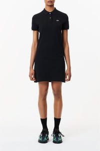 Polo dress in petit piqué - Black