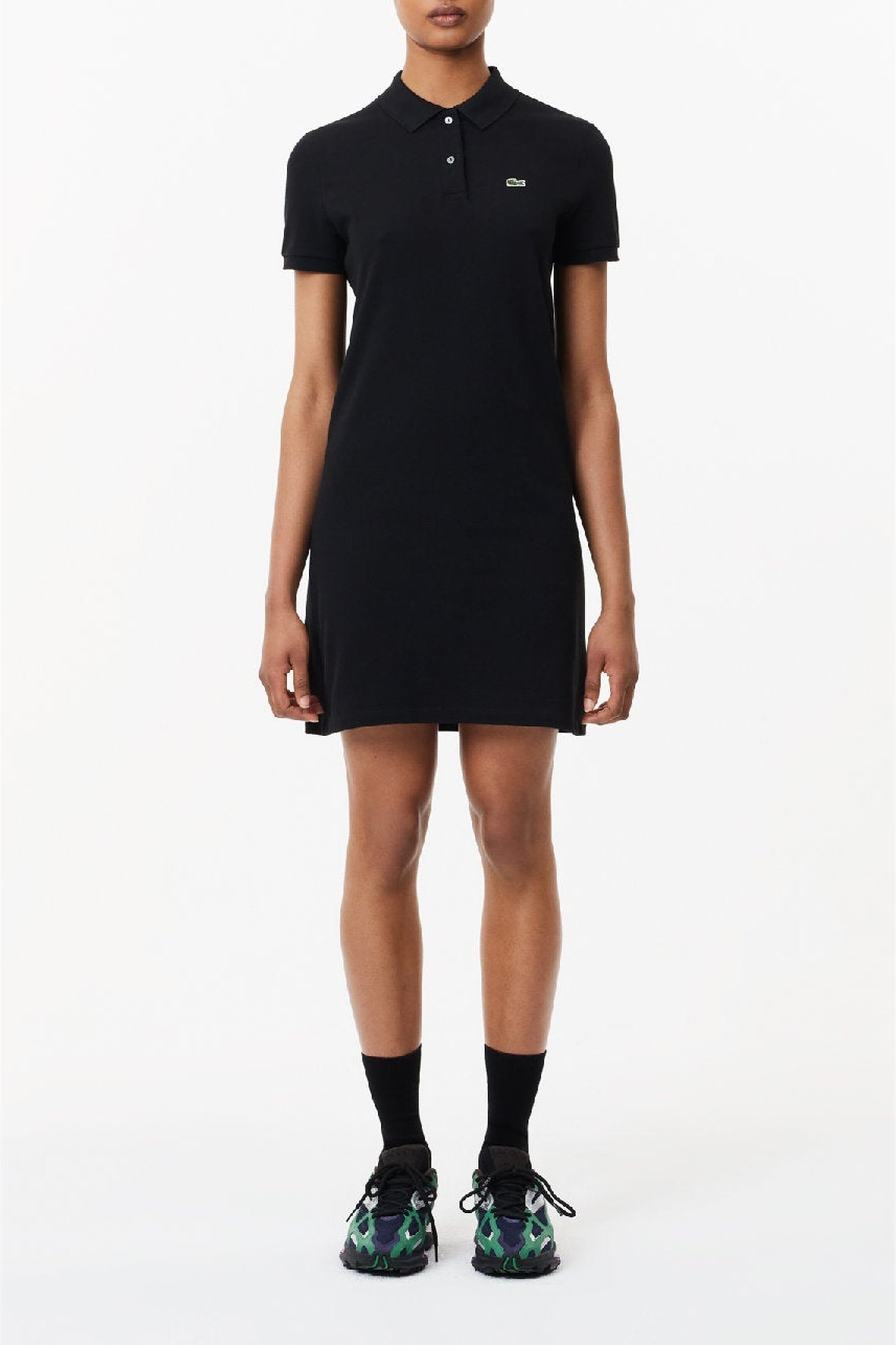 Robe polo en petit piqué - Noir