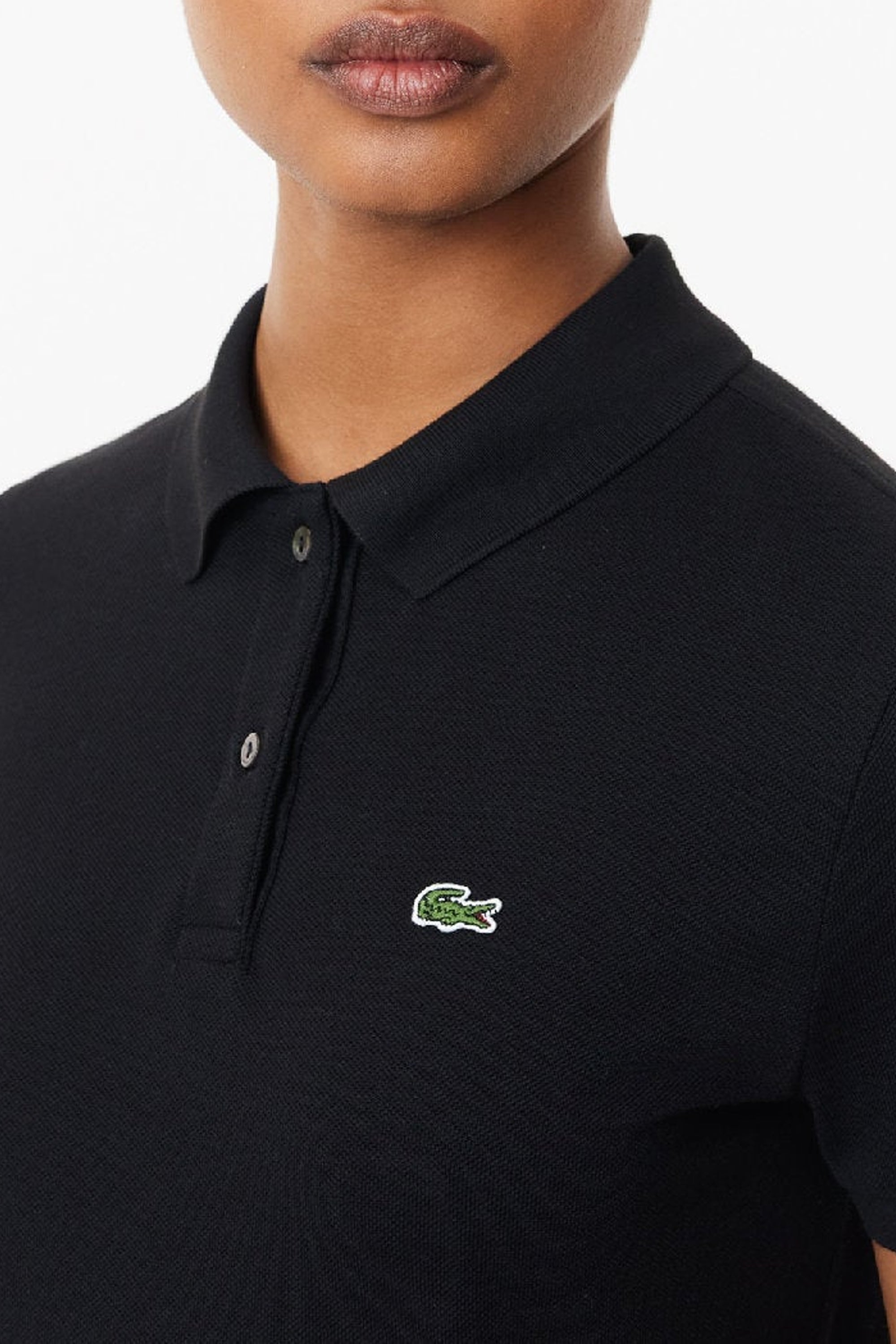 ZDOUBLON_Robe polo in small piqué - Black