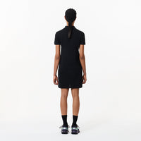 Polo dress in petit piqué - Black