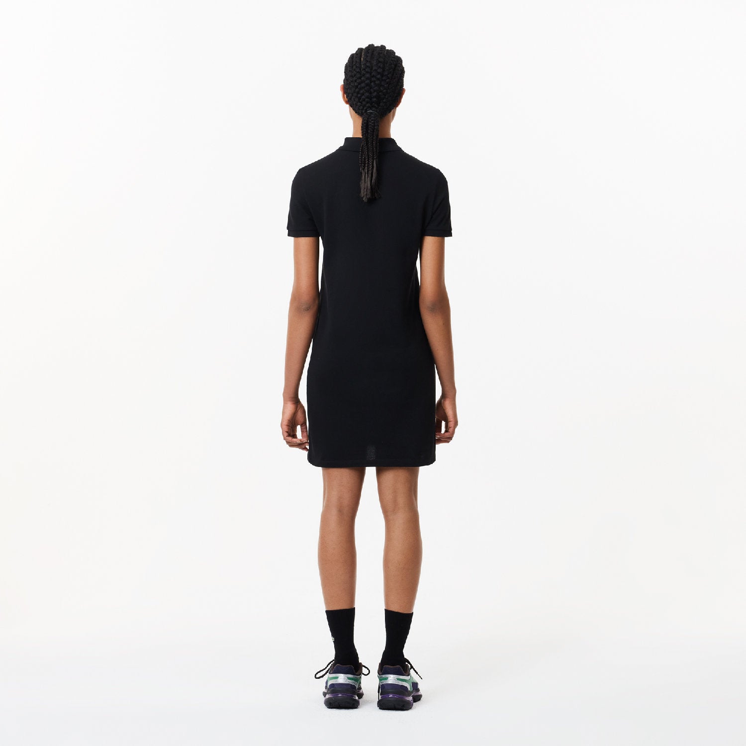 ZDOUBLON_Robe polo in small piqué - Black