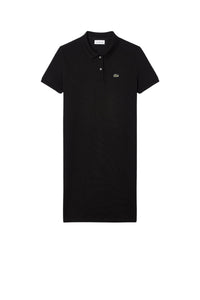 ZDOUBLON_Robe polo in small piqué - Black