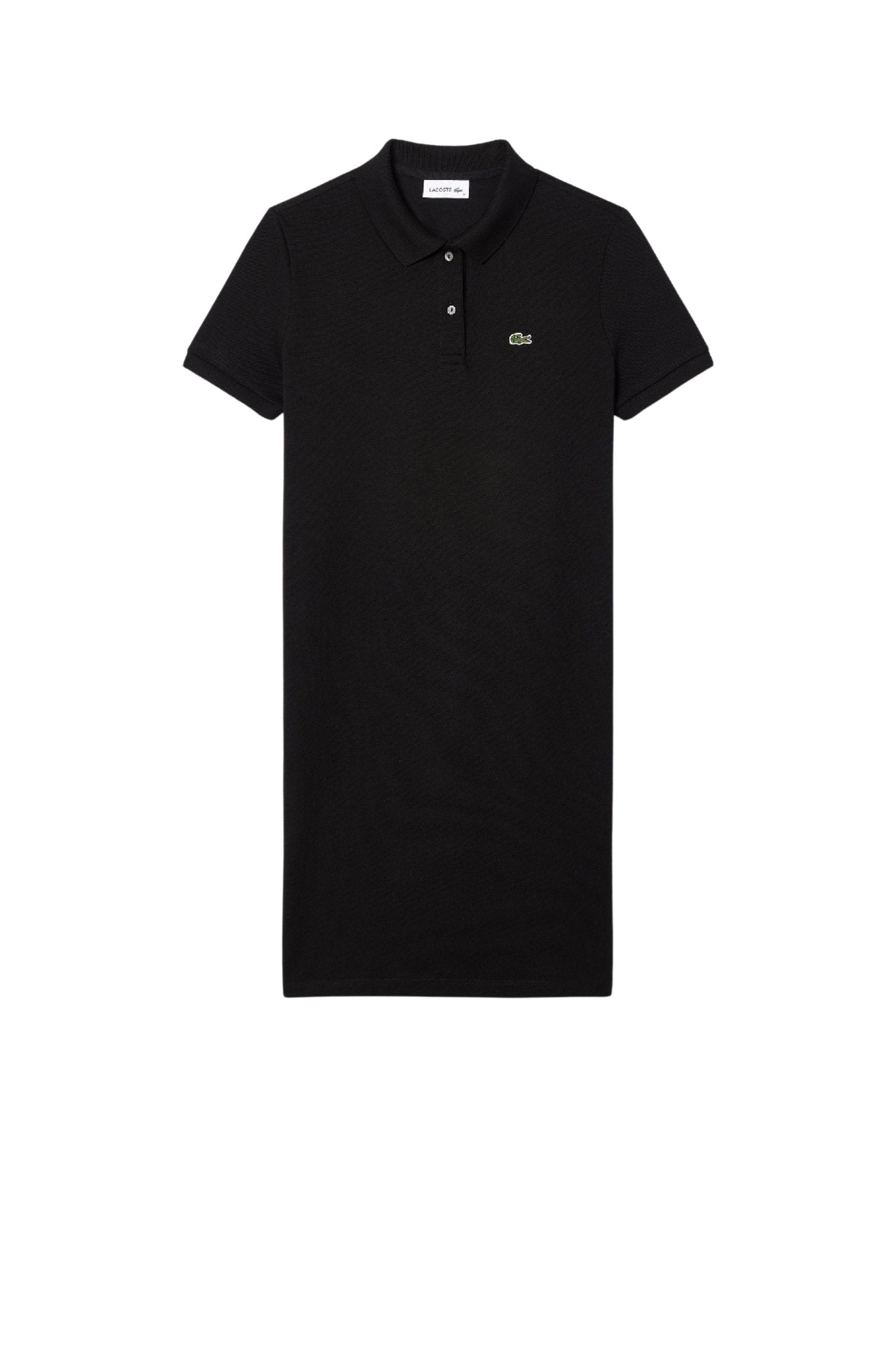 ZDOUBLON_Robe polo in small piqué - Black
