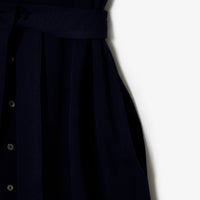 Robe décontractée ceinturée en petit piqué - Marine