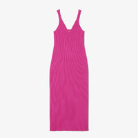 Robe longue côtelée sans coutures en maille - Malva