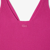 Robe longue côtelée sans coutures en maille - Malva
