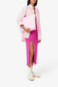 Robe longue côtelée sans coutures en maille - Malva