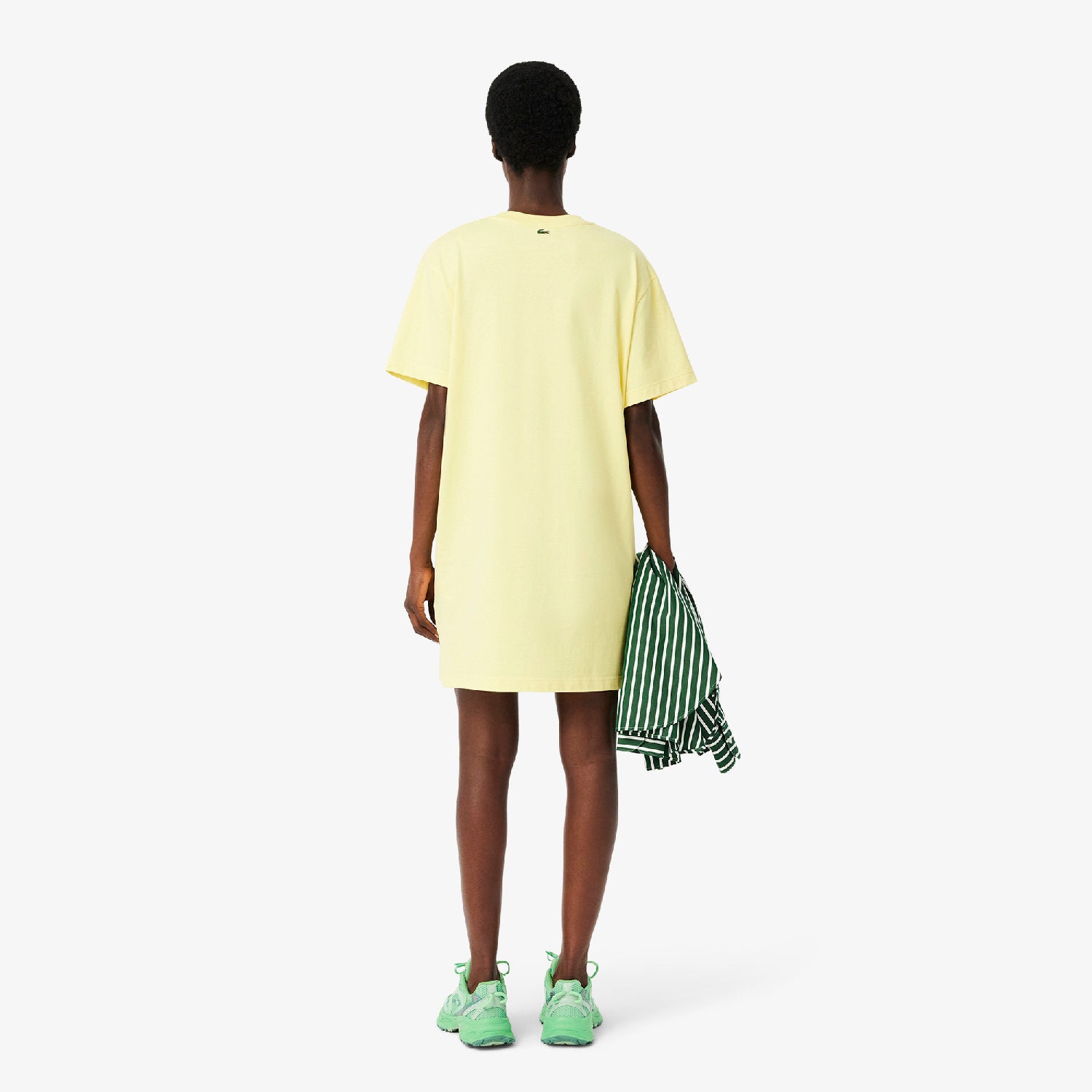 Robe t-shirt oversize griffée - Jaune