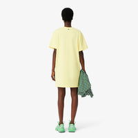 Robe t-shirt oversize griffée - Jaune