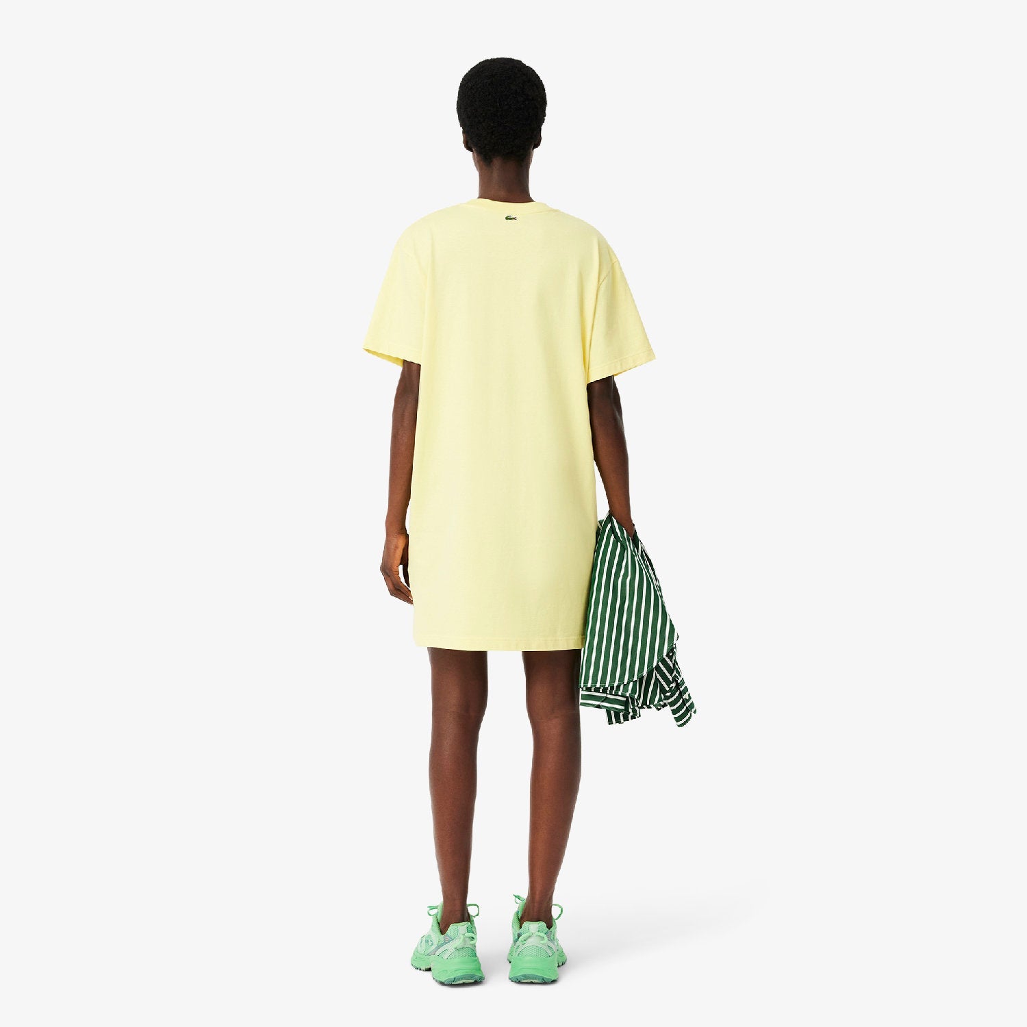 Robe t-shirt oversize griffée - Jaune