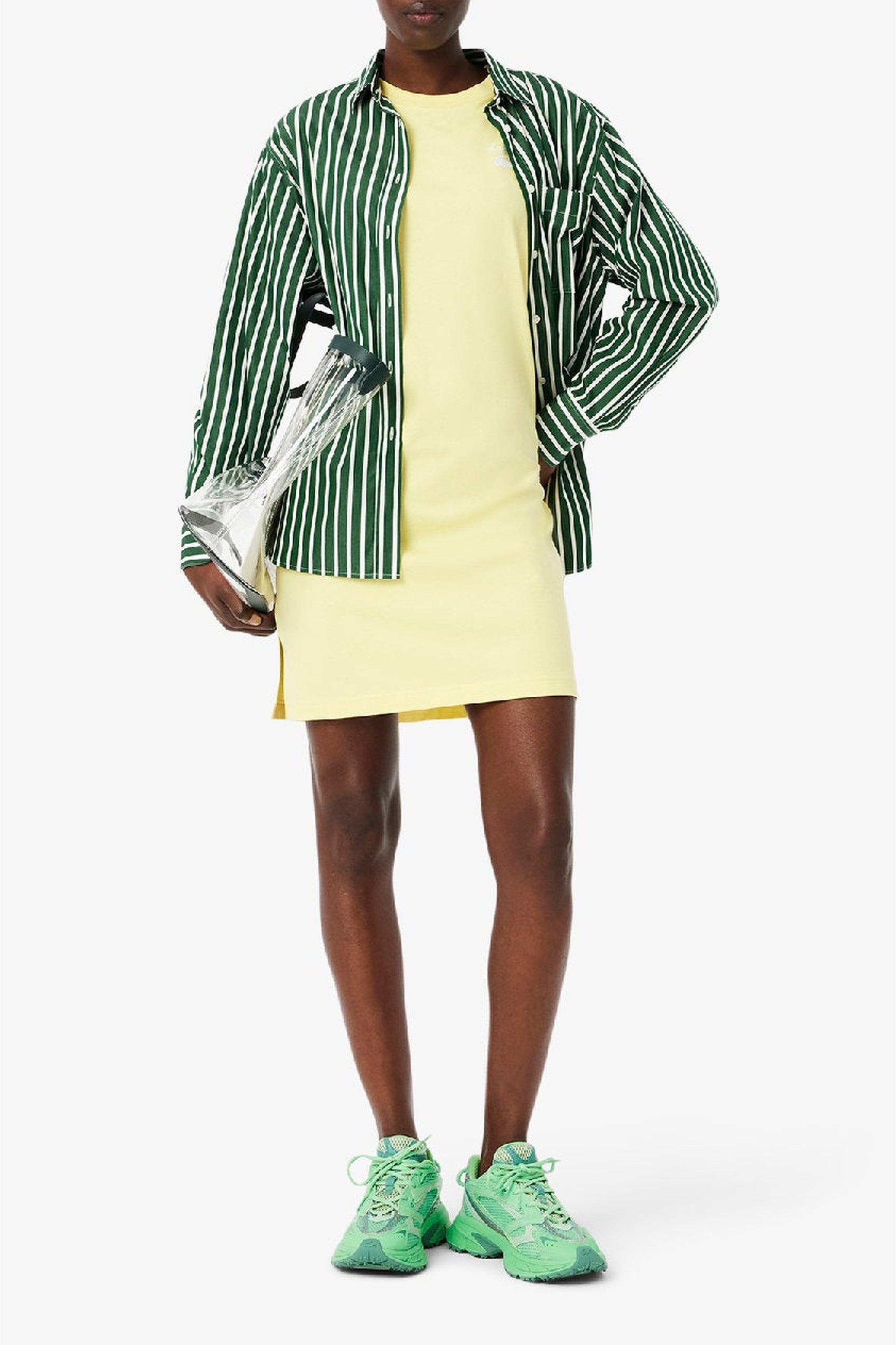 Robe t-shirt oversize griffée - Jaune