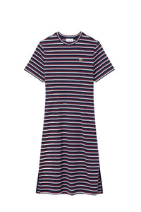 Robe t-shirt longue rayée - Marine & Grenadine