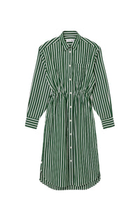 Robe chemise décontractée - Vert & Blanc