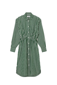 Robe chemise décontractée - Vert & Blanc