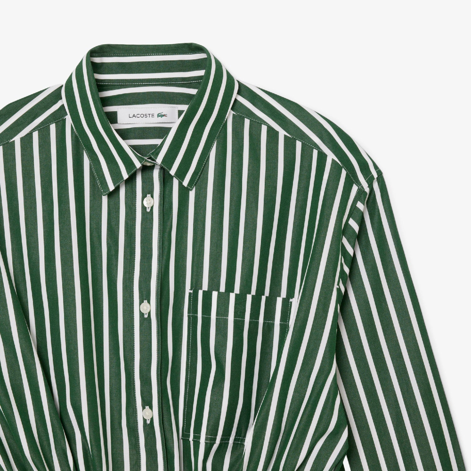 Robe chemise décontractée - Vert & Blanc