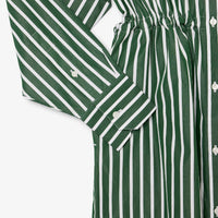 Robe chemise décontractée - Vert & Blanc