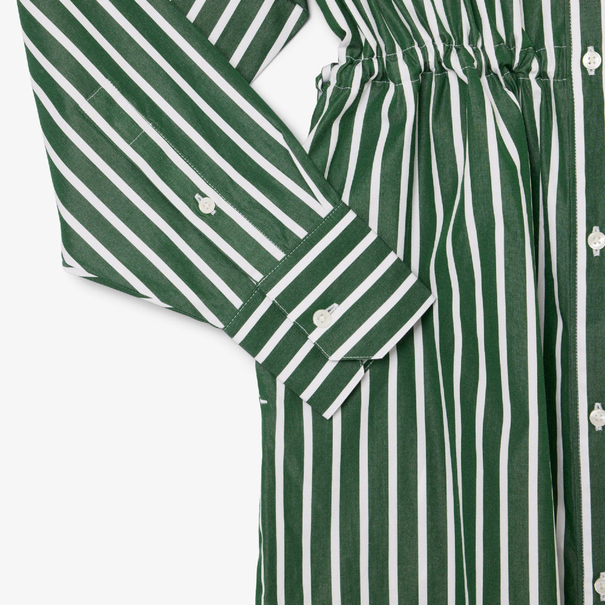 Robe chemise décontractée - Vert & Blanc