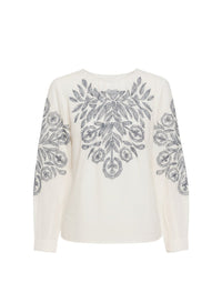 Chemisier brodé Eglantine - Cream