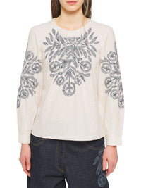 Chemisier brodé Eglantine - Cream