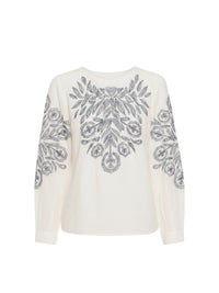 Chemisier brodé Eglantine - Cream