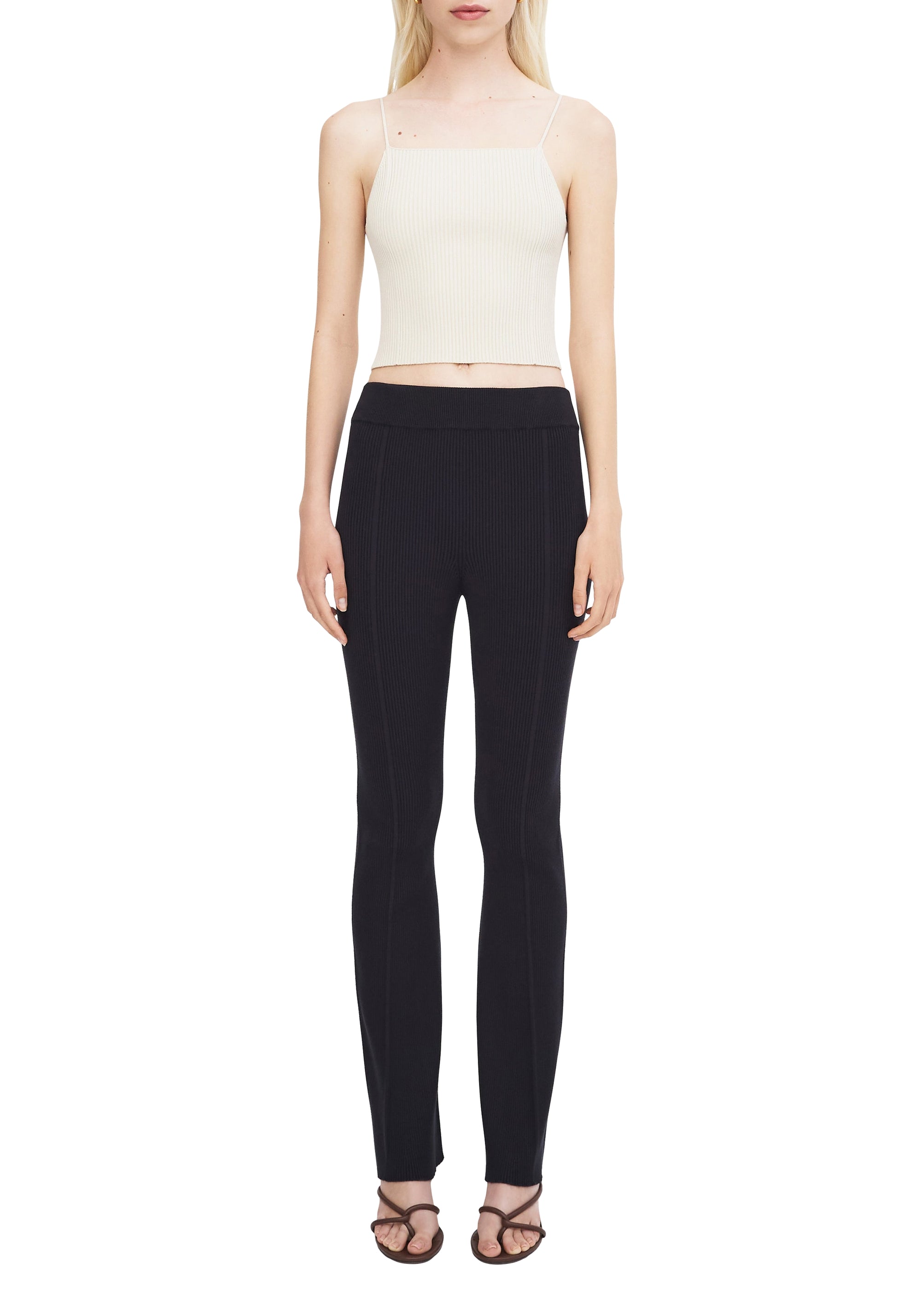 Pantalon Egon évasé et côtelé - Black