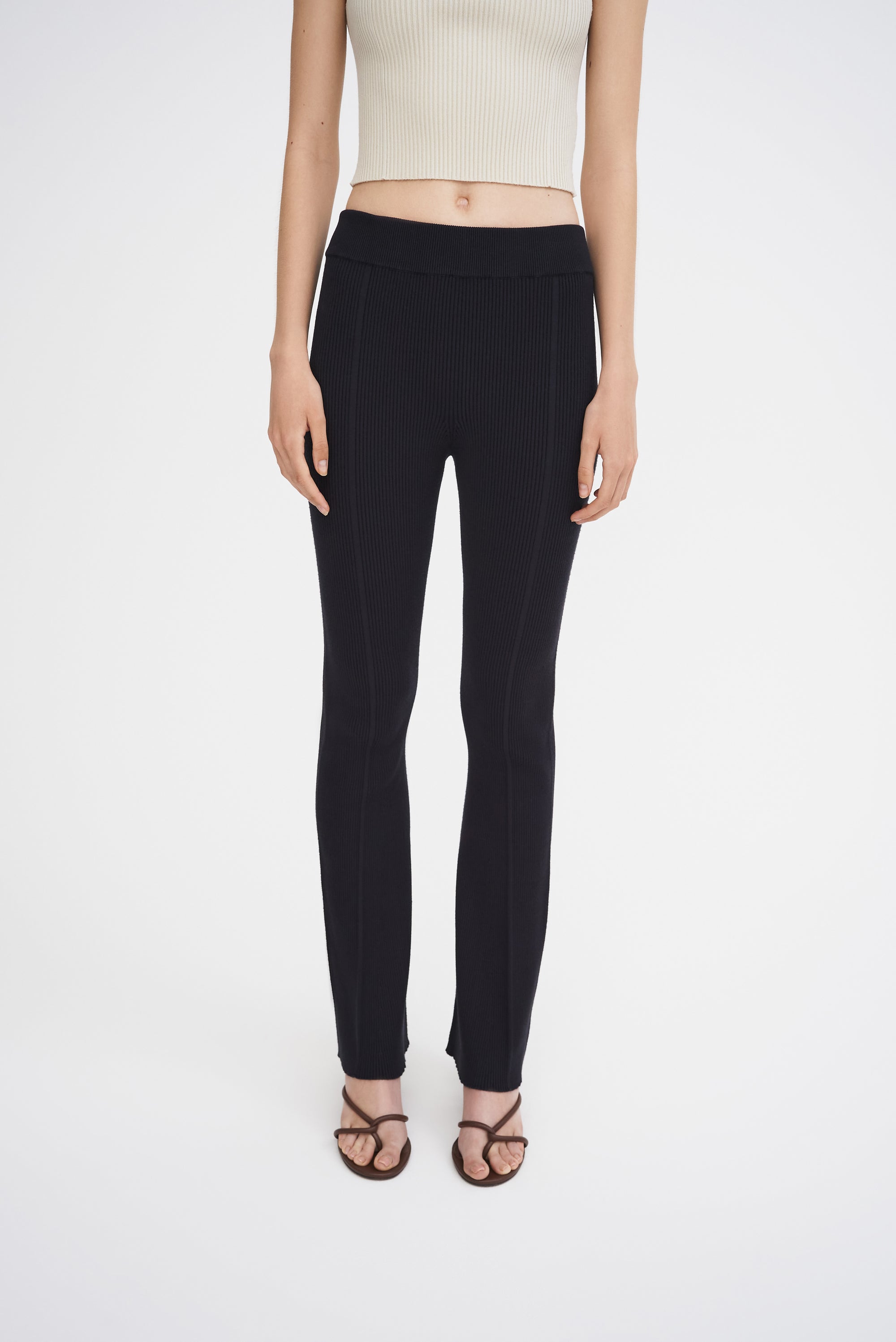 Pantalon Egon évasé et côtelé - Black