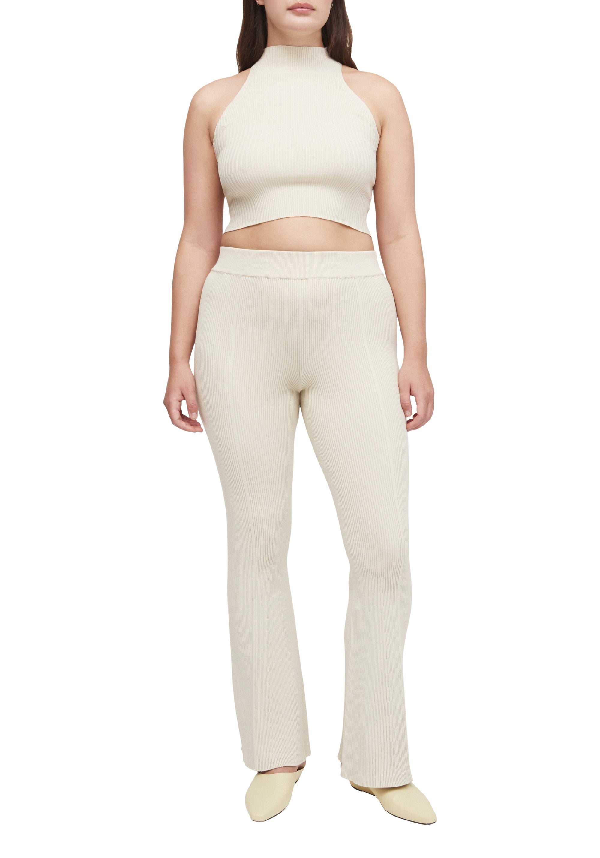 Pantalon Egon évasé et côtelé - Cream