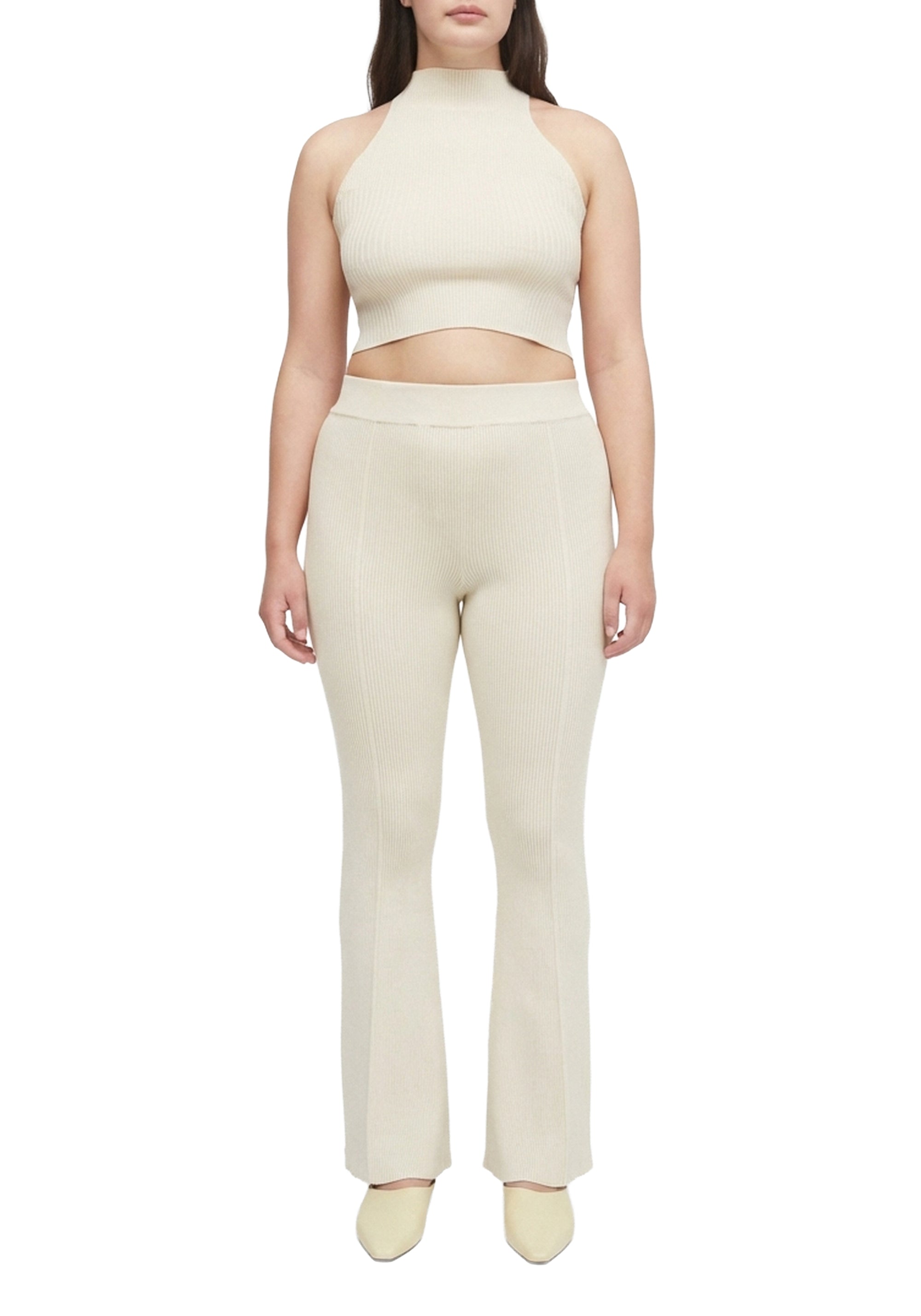 Pantalon Egon évasé et côtelé - Cream