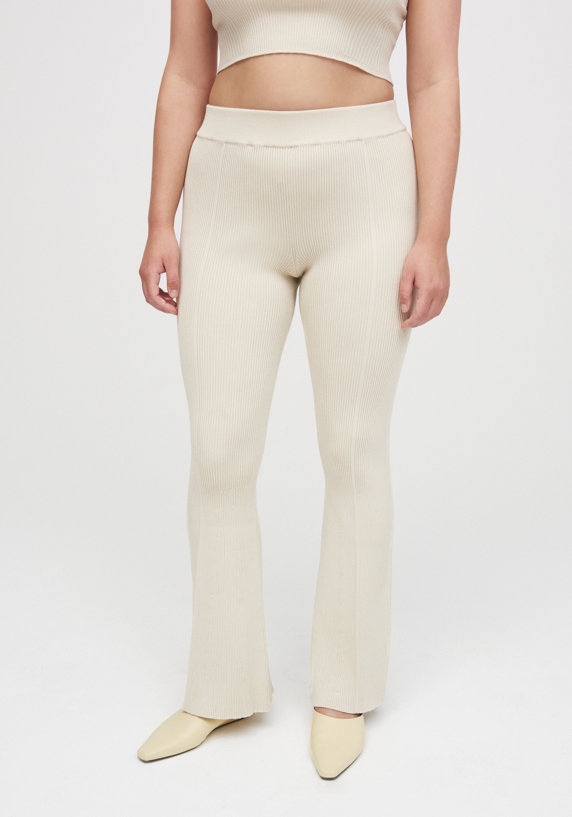 Pantalon Egon évasé et côtelé - Cream