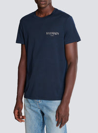 T-shirt à logo vintage - Marine Fonce & Gris Chromé