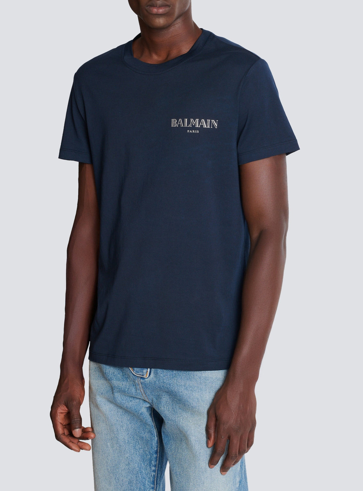 T-shirt à logo vintage - Marine Fonce & Gris Chromé