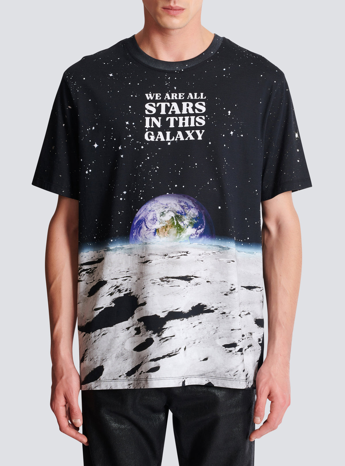 T-shirt imprimé terre et étoiles - Noir & Multico