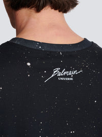 T-shirt imprimé terre et étoiles - Noir & Multico